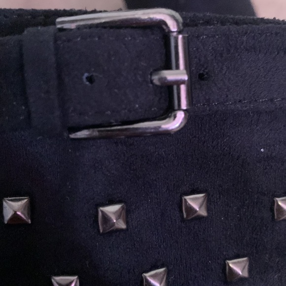 Rue 21 Black Open Toe Studded Heeled Boots - Picture 9 of 11